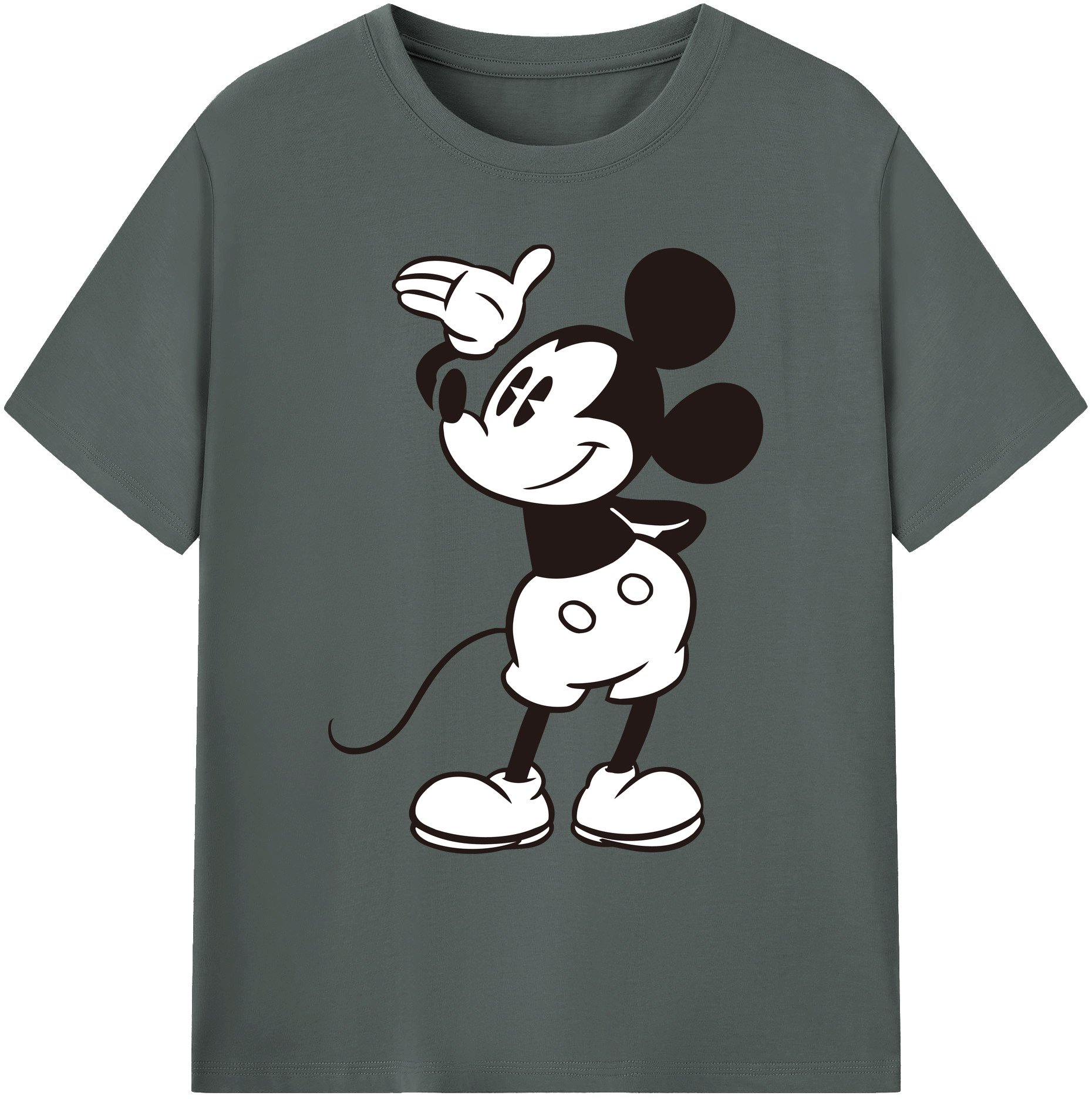 ミッキーマウス Mickey Mouse 綿100％ メンズ半袖Tシャツ｜肌触りやわらか＆通気性